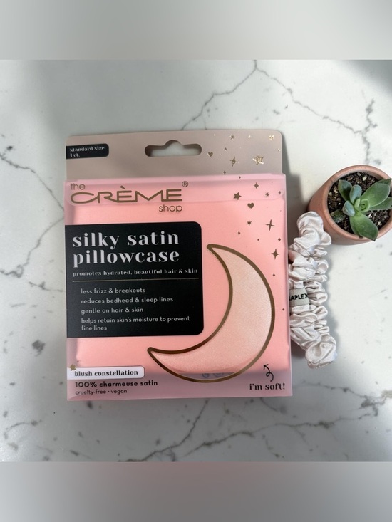 1 The Crème Shop Silky Satin Pillowcase & 1 Random Color Oleplex Scrunchie - Picture 2 of 3